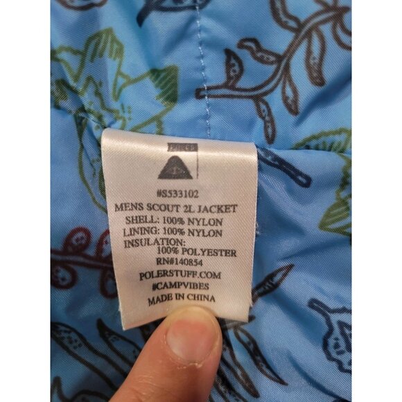 Poler Roamers & Seekers Men’s Jacket Small Blue Brown Hooded Camp Vibes Scout 2 - Picture 9 of 11